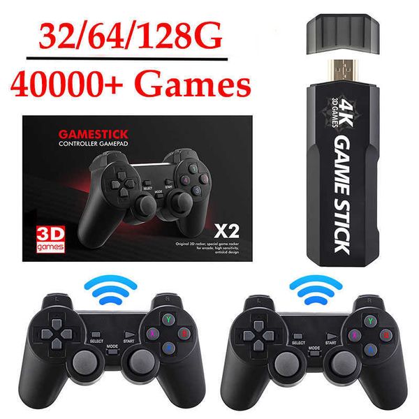 Image of Game Controllers Joysticks Gd10 Retro Video Game Console Game Stick 128G 4K 60Fps Hdmi Output Tv Low Latency 24G Dual Handle Portable for Psp Ps1 Gba Gb J230214