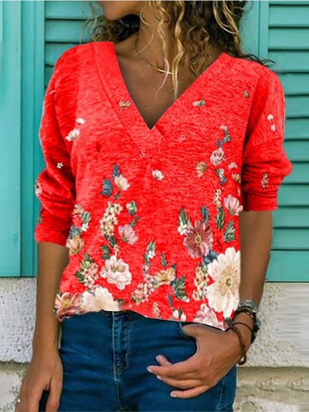 women's t-shirt spring autumn women floral print casual loose t-shirt o-neck long sleeve blouse 230216, White
women's t-shirt spring autumn women floral print casual loose t-shirt o-neck long sleeve blouse 230216, White