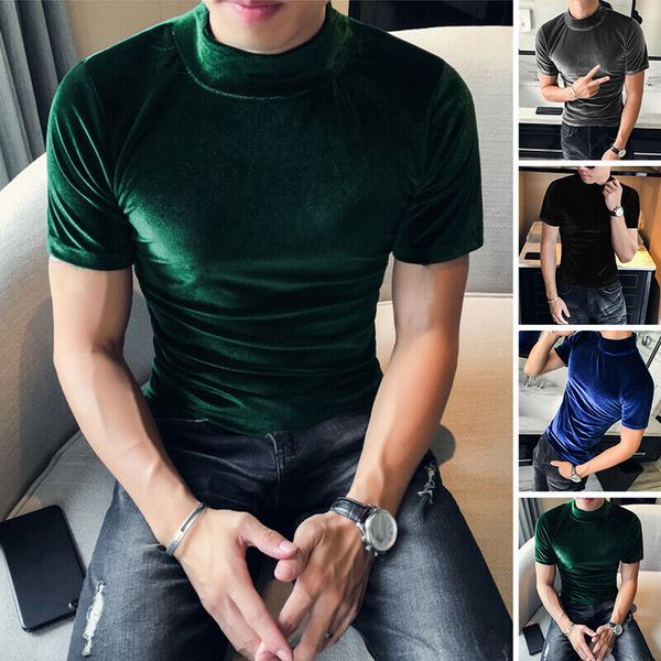 men velvet wet look short sleeve hippy t shirts muscle fit clubwear blouse, White;black
men velvet wet look short sleeve hippy t shirts muscle fit clubwear blouse, White;black