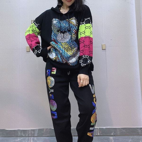 womens hoodies sweatshirts 2pcs shiny rhinestones suit women large size hooded sweater long trousers autumn winter knitted conjunto de ropa, Black
womens hoodies sweatshirts 2pcs shiny rhinestones suit women large size hooded sweater long trousers autumn winter knitted conjunto de ropa, Black