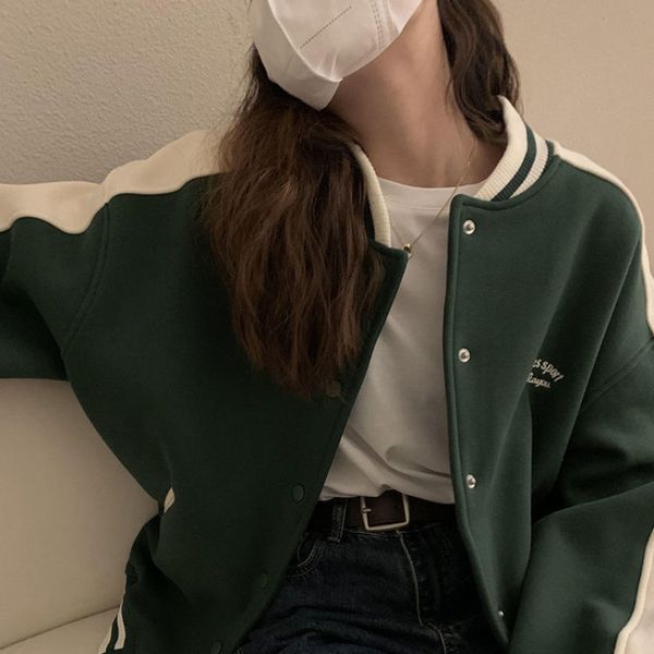 women's jackets deeptown jacket harajuku varsity baseball vintage oversized preppy all-match coats spring clothes korean fashion 230216, Black;brown
women's jackets deeptown jacket harajuku varsity baseball vintage oversized preppy all-match coats spring clothes korean fashion 230216, Black;brown