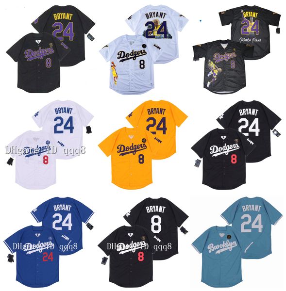 la mens 8 24 bryant jersey dodgers baseball jersey shirt yellow white grey black 100% stitched size s-xxxl, Blue;black
la mens 8 24 bryant jersey dodgers baseball jersey shirt yellow white grey black 100% stitched size s-xxxl, Blue;black
