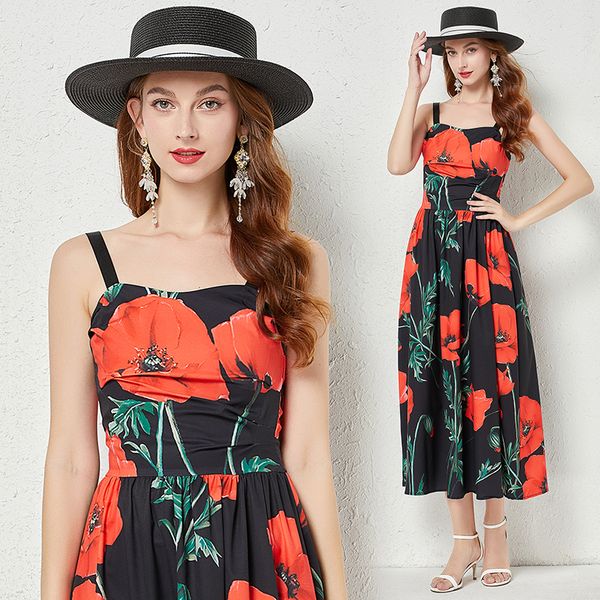 2023 slim floral black dresses summer midi robe sleeveless women designer casual vacation printed beach dress suspender strap ladies skinny, Black;gray
2023 slim floral black dresses summer midi robe sleeveless women designer casual vacation printed beach dress suspender strap ladies skinny, Black;gray