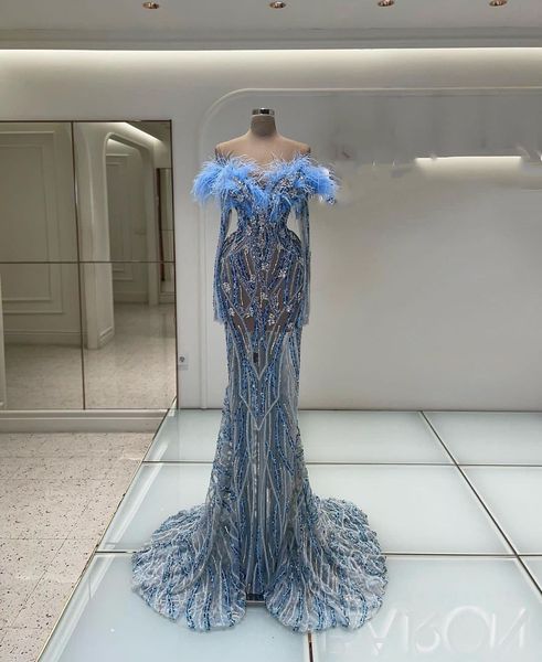 blue mermaid prom dresses long sleeves feather v neck 3d lace appliques sequins beaded floor length celebrity diamonds evening dresses plus, Black
blue mermaid prom dresses long sleeves feather v neck 3d lace appliques sequins beaded floor length celebrity diamonds evening dresses plus, Black
