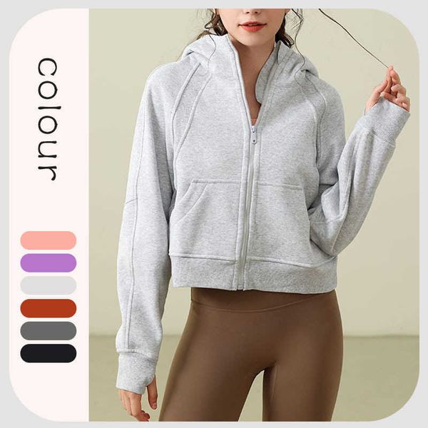 lu-123 yoga clothes women's sports full zipper hoodie loose casual thickened fitness coat gym jacket, Black
lu-123 yoga clothes women's sports full zipper hoodie loose casual thickened fitness coat gym jacket, Black