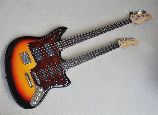4 and 6 strings double neck electric guitar with rosewood fretboard,red pearled pickguard,chrome hardware
4 and 6 strings double neck electric guitar with rosewood fretboard,red pearled pickguard,chrome hardware