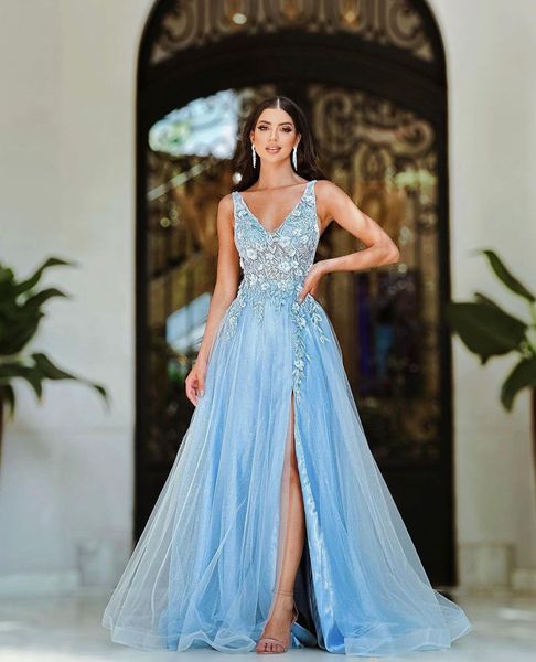 blue a-line prom dresses sleeveless v neck straps 3d lace appliques sequins beaded hollow floor length celebrity side slit evening dresses p, Black
blue a-line prom dresses sleeveless v neck straps 3d lace appliques sequins beaded hollow floor length celebrity side slit evening dresses p, Black