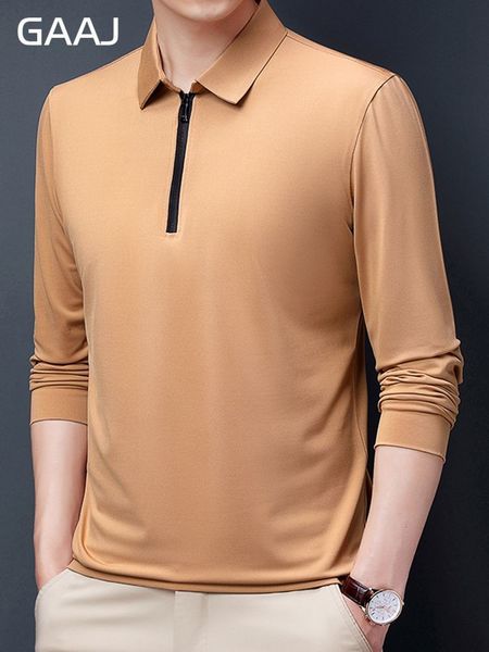 men's polos gaaj brand polo shirts man zip up hirt long sleeves plain t shirt korean casual solid tee fashion zipper kpop clothes 23021, White;black
men's polos gaaj brand polo shirts man zip up hirt long sleeves plain t shirt korean casual solid tee fashion zipper kpop clothes 23021, White;black
