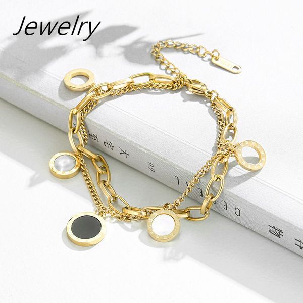 classic design double layered clover charm bracelet jewelry for women, Golden;silver
classic design double layered clover charm bracelet jewelry for women, Golden;silver