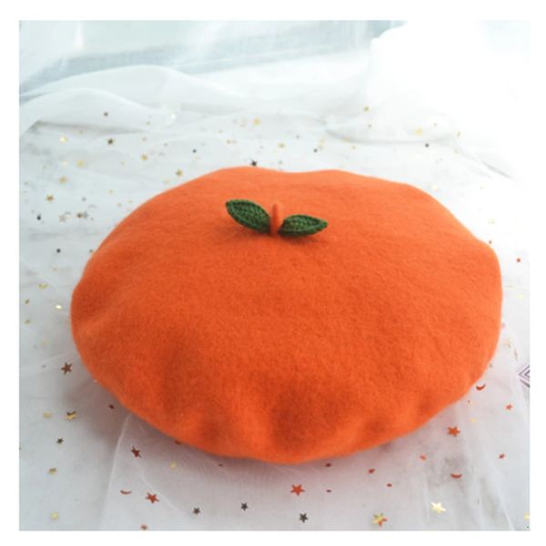 beanieskull caps orange beret with cute green leaves kawaii lolita girl fruit hat handmade wool cap women spring autumn winter beanies 23021, Blue;gray
beanieskull caps orange beret with cute green leaves kawaii lolita girl fruit hat handmade wool cap women spring autumn winter beanies 23021, Blue;gray