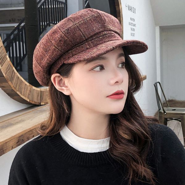 berets ht3919 stylish hat vintage plaid octagonal sboy cap casual autumn winter hats for women retro artist painter wool 230215, Blue;gray
berets ht3919 stylish hat vintage plaid octagonal sboy cap casual autumn winter hats for women retro artist painter wool 230215, Blue;gray