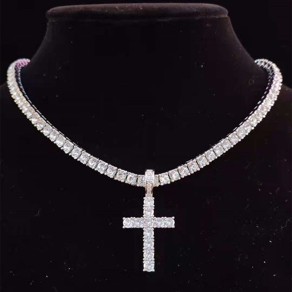 pendant necklaces men women hip hop cross necklace with 4mm zircon tennis chain bling iced out jewelry fashion gift, Silver
pendant necklaces men women hip hop cross necklace with 4mm zircon tennis chain bling iced out jewelry fashion gift, Silver