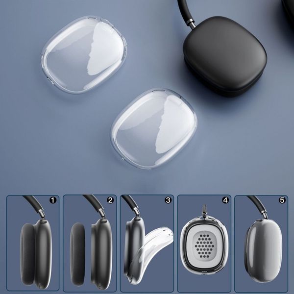 

transparent protective shell for max bluetooth headphones wireless earphones with retail packingaing