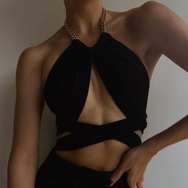 women's tanks camis 2021 chain halter cami sleeveless bandage hollow out cropped women summer club party outfits streetwear black vest, White
women's tanks camis 2021 chain halter cami sleeveless bandage hollow out cropped women summer club party outfits streetwear black vest, White