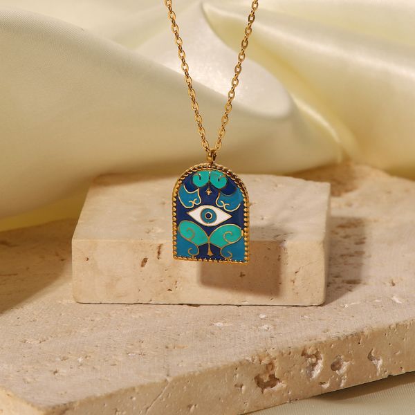 18k electroplated necklace blue ancient roman arch eyes titanium steel chain niche design premium sense necklace 2022 new model, Silver
18k electroplated necklace blue ancient roman arch eyes titanium steel chain niche design premium sense necklace 2022 new model, Silver