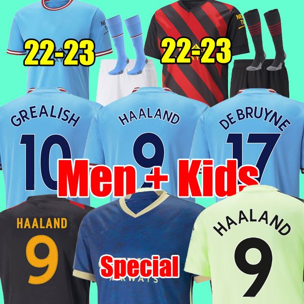 22 23 haaland soccer jerseys grealish sterling mans cities mahrez fans player version de bruyne foden 2022 2023 football shirt kids kit, Black;yellow
22 23 haaland soccer jerseys grealish sterling mans cities mahrez fans player version de bruyne foden 2022 2023 football shirt kids kit, Black;yellow