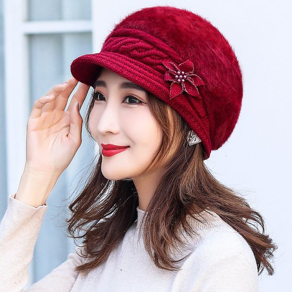 berets ht2907 women thick warm winter hat fleece lined rabbit fur ladies flower sboy cap female knitted beret 230215, Blue;gray
berets ht2907 women thick warm winter hat fleece lined rabbit fur ladies flower sboy cap female knitted beret 230215, Blue;gray