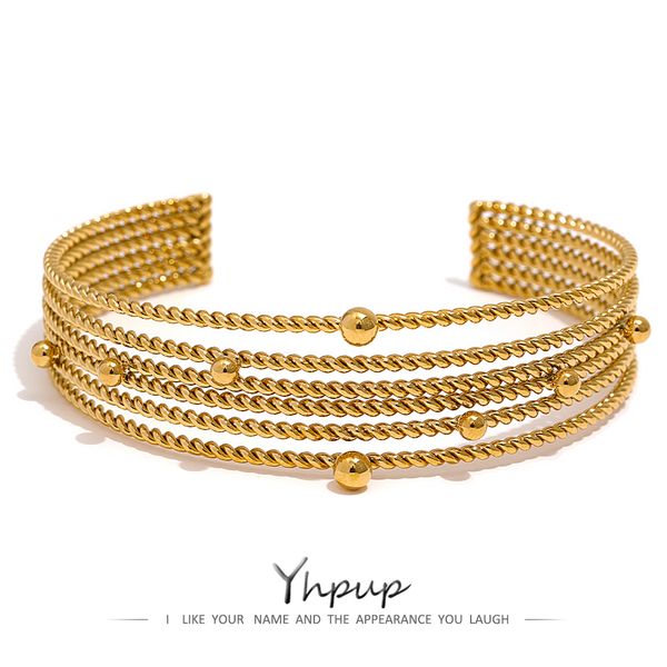 bangle yhpup stainless steel multilayer fashion open charm bracelet for women pvd 18kgoldplated waterproof jewelry 230215, Black
bangle yhpup stainless steel multilayer fashion open charm bracelet for women pvd 18kgoldplated waterproof jewelry 230215, Black