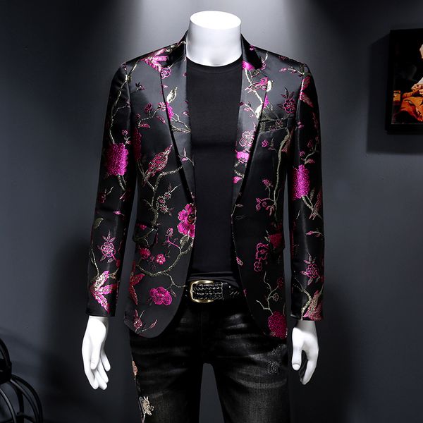 mens jackets vintage luxurious jacquard floral suit jacket men wedding banquet club party dress singers tuxedo slim fit blazers hommes 23021, Black;brown
mens jackets vintage luxurious jacquard floral suit jacket men wedding banquet club party dress singers tuxedo slim fit blazers hommes 23021, Black;brown