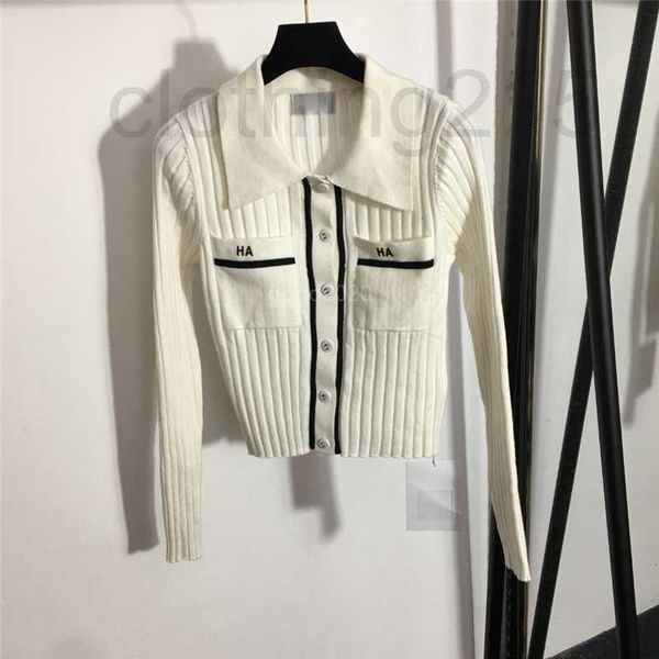 women's knits & tees designer 2022 women's slim sweaters with letter buttons girls milan runway lapel neck crop shirt high end cu, White
women's knits & tees designer 2022 women's slim sweaters with letter buttons girls milan runway lapel neck crop shirt high end cu, White