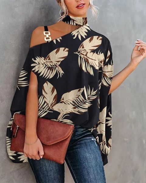 women's blouses shirts summer women floral chain strap cold shoulder cape design femme casual oversized blouse shirts robe lady clothin, White
women's blouses shirts summer women floral chain strap cold shoulder cape design femme casual oversized blouse shirts robe lady clothin, White