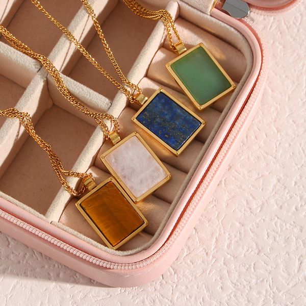 pendant necklaces ebbelle est design natural stone green aventurine lapis pink crystal tiger eye square pendant necklace for women jewelry 2, Silver
pendant necklaces ebbelle est design natural stone green aventurine lapis pink crystal tiger eye square pendant necklace for women jewelry 2, Silver