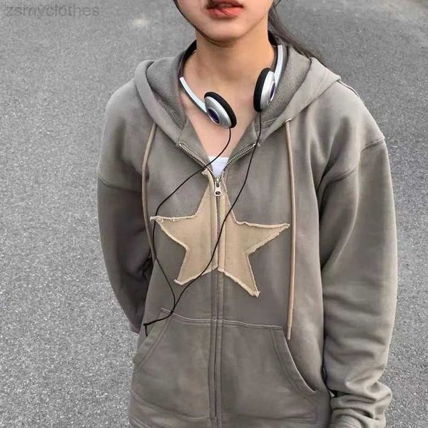 new zip up hoodie vintage star patch cotton loose sweatshirt jacket harajuku gothic long sleeve women sweatshirt y2k clothes, Black
new zip up hoodie vintage star patch cotton loose sweatshirt jacket harajuku gothic long sleeve women sweatshirt y2k clothes, Black