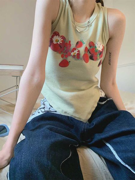 women's tanks camis strbery print sleeveless tank 2023 summer korean streetwear crop ladies y2k fairy grunge female anesthesiologist j2, White
women's tanks camis strbery print sleeveless tank 2023 summer korean streetwear crop ladies y2k fairy grunge female anesthesiologist j2, White