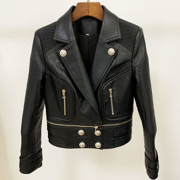 womens leather faux leather fashion designer motorcycle jacket womens lion buttons synthetic leather jacket 230216, Black
womens leather faux leather fashion designer motorcycle jacket womens lion buttons synthetic leather jacket 230216, Black