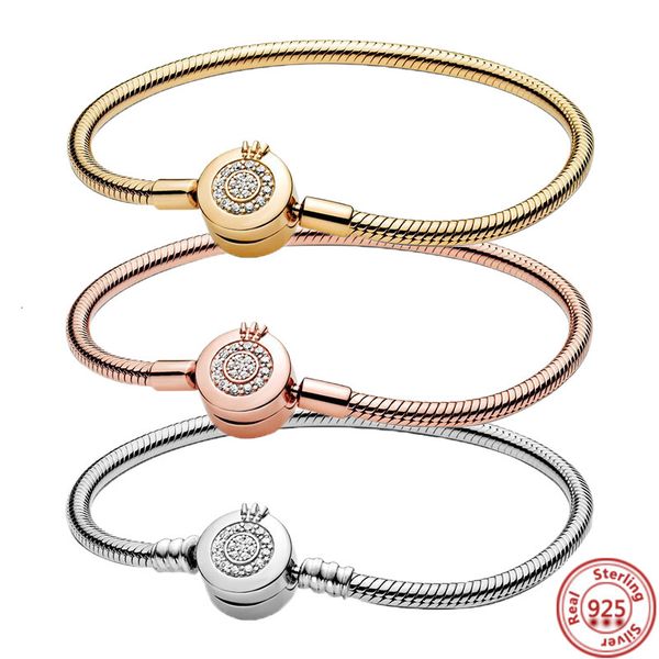 charm bracelets 925 sterling silver tricolor basic chain sparkling crown o snake fit original brand women diy jewelry gift 230215, Golden;silver
charm bracelets 925 sterling silver tricolor basic chain sparkling crown o snake fit original brand women diy jewelry gift 230215, Golden;silver