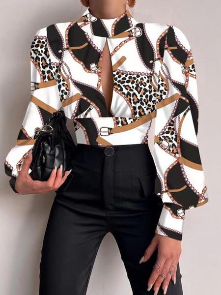 women's blouses shirts spring women backless hollow print shirts casual stand long sleeve office lady blouses fashion party crop 23021, White
women's blouses shirts spring women backless hollow print shirts casual stand long sleeve office lady blouses fashion party crop 23021, White