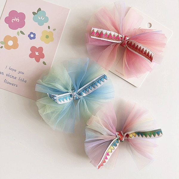sweet girls princess hair accessories holiday style fresh rainbow embroidery webbing bow children's headwear side clip y005, Slivery;white
sweet girls princess hair accessories holiday style fresh rainbow embroidery webbing bow children's headwear side clip y005, Slivery;white