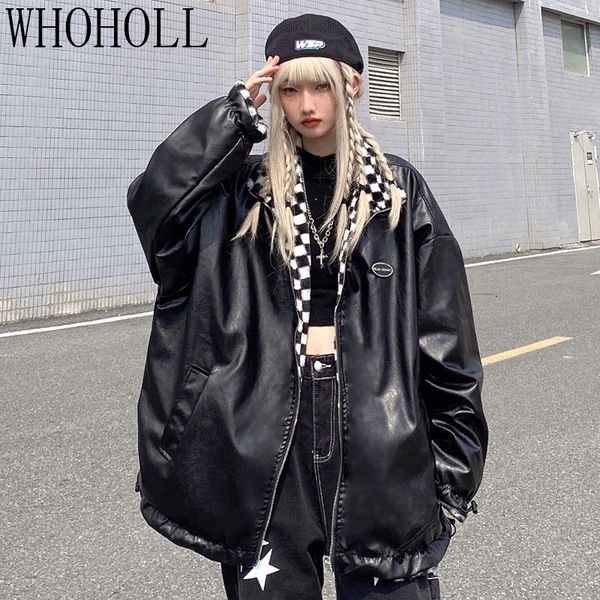 womens leather faux leather autumn baseball coat women leather jacket biker bomber coat pu motorcycle jackets loose streetwear outerwear 230, Black
womens leather faux leather autumn baseball coat women leather jacket biker bomber coat pu motorcycle jackets loose streetwear outerwear 230, Black