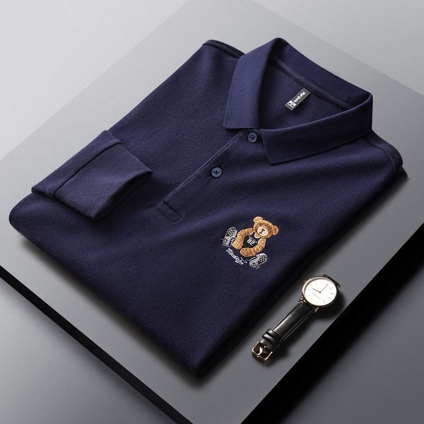 men's polos high luxury quality bear embroidery long sleeve tshirt 2023 autumn pure cotton casual polo shirt wear 230215, White;black
men's polos high luxury quality bear embroidery long sleeve tshirt 2023 autumn pure cotton casual polo shirt wear 230215, White;black