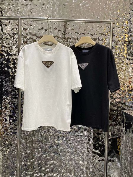 early spring new t shirt heavy industrial diamond triangle round neck versatile short-sleeved t-shirt with underneath, White
early spring new t shirt heavy industrial diamond triangle round neck versatile short-sleeved t-shirt with underneath, White