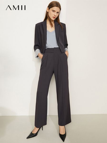 's two piece pants amii minimalism office lady casual blazer jacket high waist women pant suit female sold separately 12130406 230215, White
's two piece pants amii minimalism office lady casual blazer jacket high waist women pant suit female sold separately 12130406 230215, White