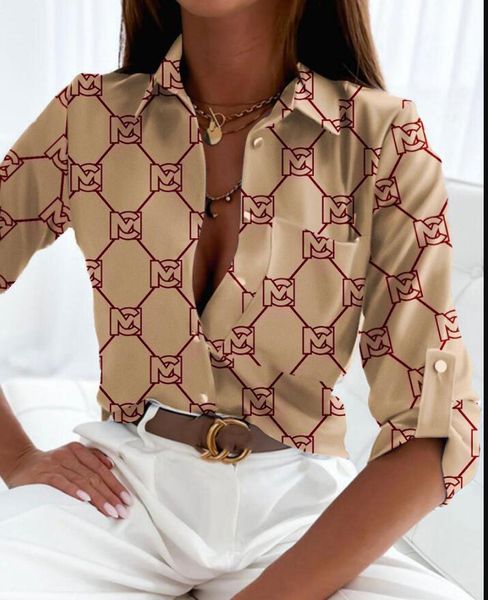 women's blouse shirt lapel neck shirt summer printed long sleeved blouses fashion stylish designer polos shirts, White
women's blouse shirt lapel neck shirt summer printed long sleeved blouses fashion stylish designer polos shirts, White