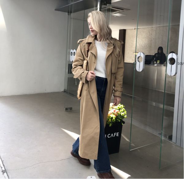 womens trench coats fall autumn design women stylish cotton long trench coat female windbreaker 230216, Tan;black
womens trench coats fall autumn design women stylish cotton long trench coat female windbreaker 230216, Tan;black