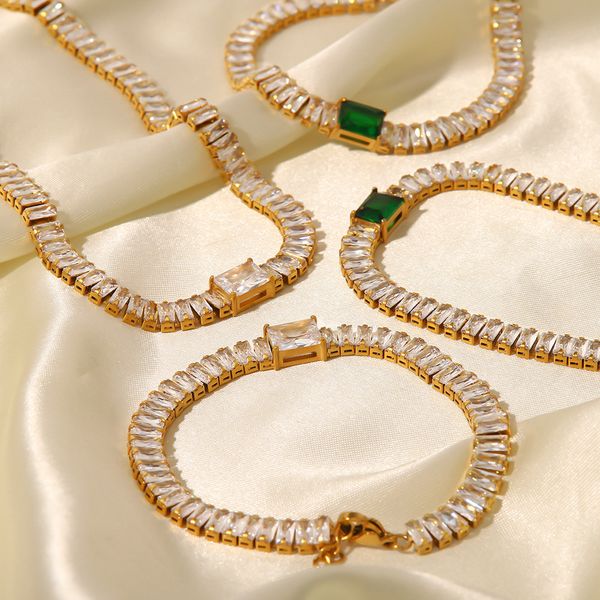 bracelet 18k gold-plated personality square inset green zircon stainless steel bracelet new fashion bracelet ins popular models, Golden;silver
bracelet 18k gold-plated personality square inset green zircon stainless steel bracelet new fashion bracelet ins popular models, Golden;silver