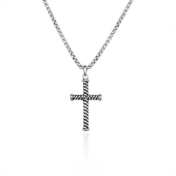 fashion men's necklace with cross pendant vintage box chain necklace for classic jewelry birthday party gift, Silver
fashion men's necklace with cross pendant vintage box chain necklace for classic jewelry birthday party gift, Silver
