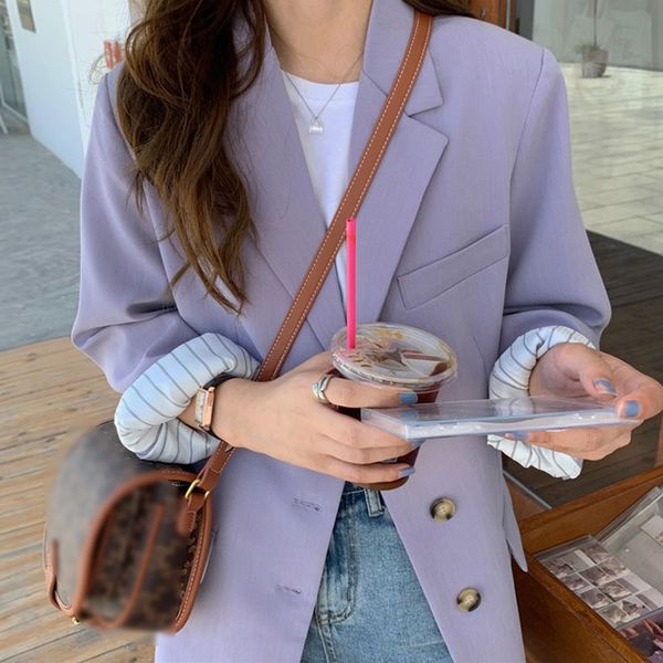 taro purple suits blazers with pockets women chic spring autumn soft lapel three-button suit jackets loose versatile long sleeve coats, White;black
taro purple suits blazers with pockets women chic spring autumn soft lapel three-button suit jackets loose versatile long sleeve coats, White;black