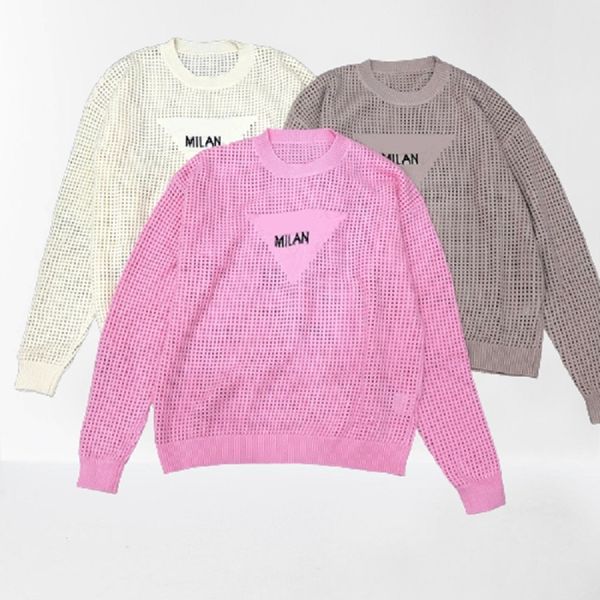 fashion designer women's knits wear net pink with hollow front letter embroidery loose languid comfortable personality trendy long slee, White
fashion designer women's knits wear net pink with hollow front letter embroidery loose languid comfortable personality trendy long slee, White