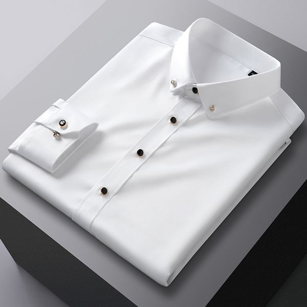 men's dress shirts men solid color white shirt long sleeve comfortable- soft silky casual poplin regular fit formal social camisas 2302, White;black
men's dress shirts men solid color white shirt long sleeve comfortable- soft silky casual poplin regular fit formal social camisas 2302, White;black