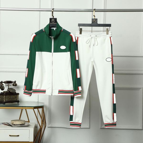2023 spring designer men's tracksuits colpus sleeve letter sleeve side webbing stripe womens zipper stripe running suits white green pa, Gray
2023 spring designer men's tracksuits colpus sleeve letter sleeve side webbing stripe womens zipper stripe running suits white green pa, Gray