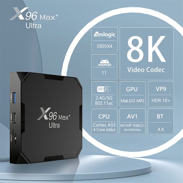 x96 max plus ultra android tv box amlogic s905x4 android 11.0 2.4g 5g dual band wifi 8k set box media player x96max plus
x96 max plus ultra android tv box amlogic s905x4 android 11.0 2.4g 5g dual band wifi 8k set box media player x96max plus