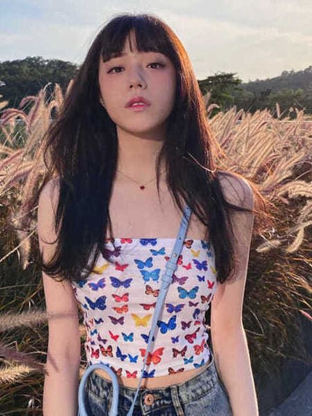 women's tanks camis butterfly print sleeveless tube korean fashion 2023 summer vintage harajuku crop feminino cute tanks y2k fairy grun, White
women's tanks camis butterfly print sleeveless tube korean fashion 2023 summer vintage harajuku crop feminino cute tanks y2k fairy grun, White