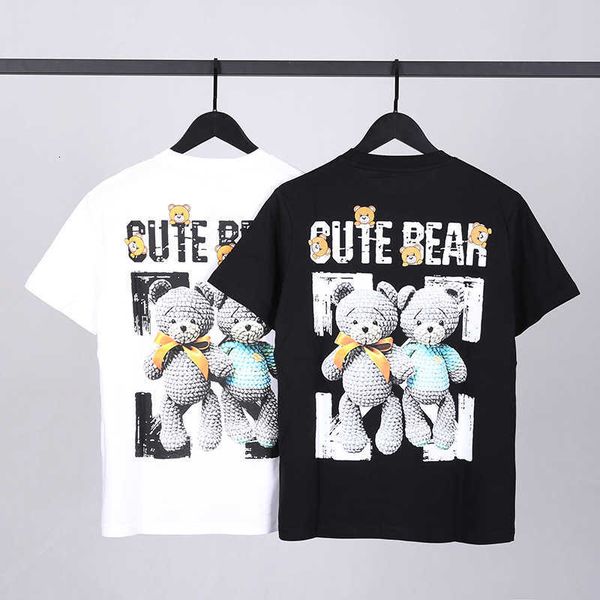 and jacket 2021 summer off co branded trendy bear sleeved t-shirt ins half cotton ow couple dress, Black
and jacket 2021 summer off co branded trendy bear sleeved t-shirt ins half cotton ow couple dress, Black