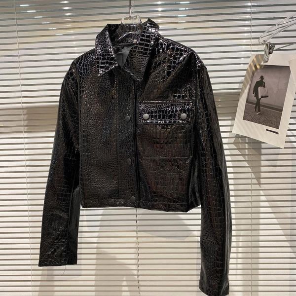 women's jackets 2023 spring fashion classic trendy luxury designer cloth women black pu short jacket coat 230215, Black;brown
women's jackets 2023 spring fashion classic trendy luxury designer cloth women black pu short jacket coat 230215, Black;brown