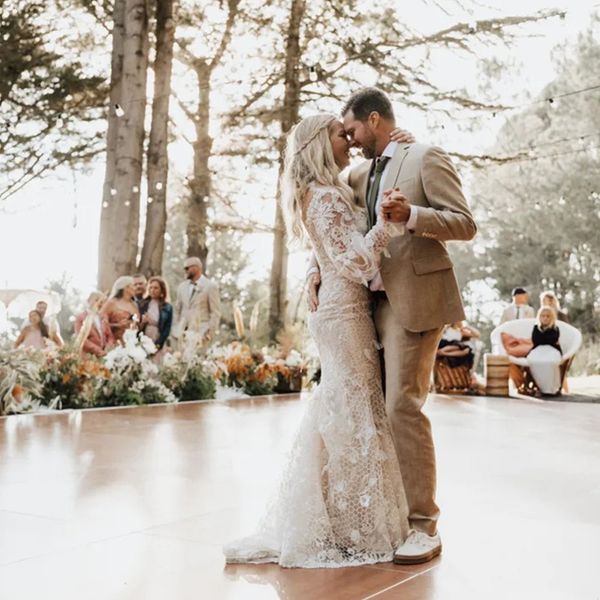 full lace mermaid wedding dresses vintage long sleeves deep v nec length wedding dress bridal gowns vestidos, White
full lace mermaid wedding dresses vintage long sleeves deep v nec length wedding dress bridal gowns vestidos, White