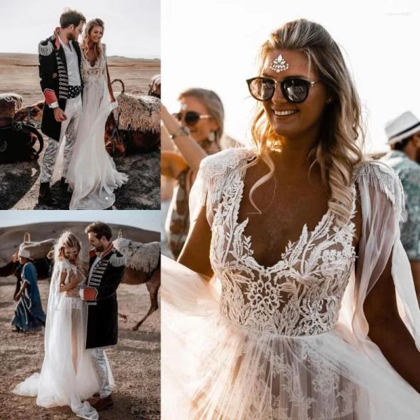 2023 boho beach wedding dresses bridal gown tulle lace applique deep v neck tassle ruched pleats sweep train long sleeves country custom plu, White
2023 boho beach wedding dresses bridal gown tulle lace applique deep v neck tassle ruched pleats sweep train long sleeves country custom plu, White